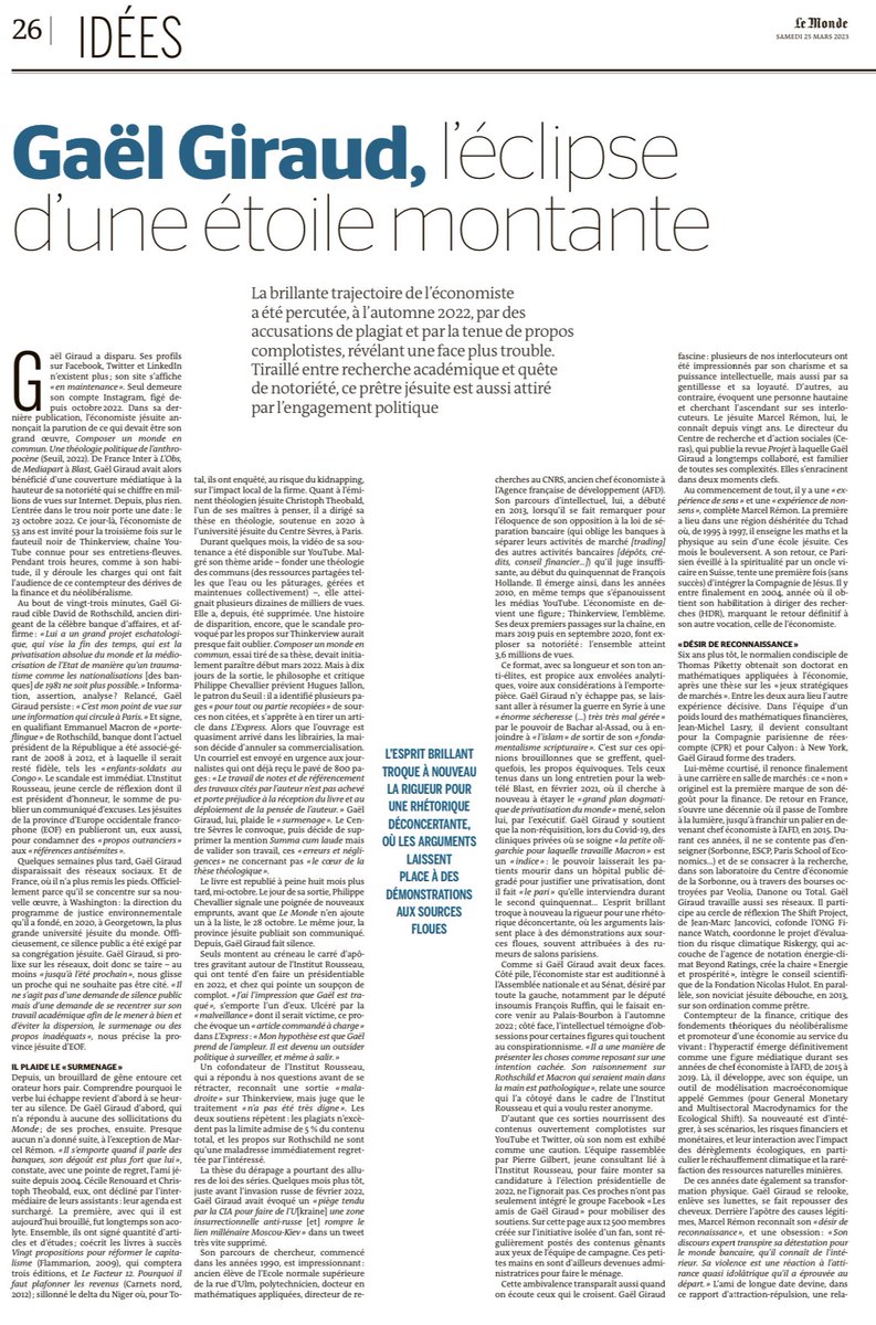 philozoom's tweet photo. Le cas Gaël Giraud dans « Le Monde »
#economie #jesuite #plagiat https://t.co/fotyEHoMVI