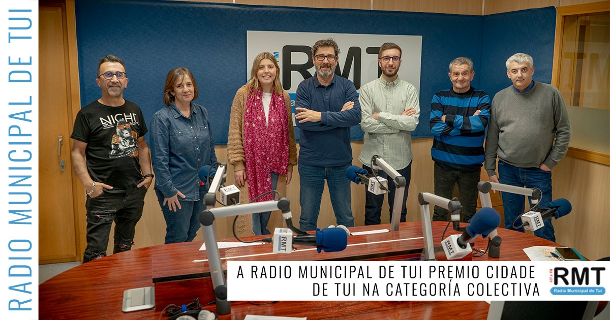 #PremiosCidadedeTui 2023
Na categoría colectiva recoñécese á Radio Municipal de Tui por 30 anos de radio, recoñecendo o labor das persoas que nestas 3 décadas co seu labor teñen consolidado a emisora municipal como un espazo de información e entretemento. 𝙂𝙧𝙖𝙯𝙖𝙨 !