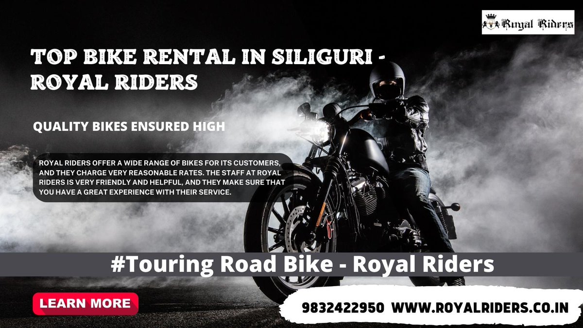 Looking for the top bike rental in Siliguri? Look no further than Royal Riders! Our fleet of bikes is second to none and our prices are unbeatable. If you want to know more about us then visit our site: royalriders.co.in 

#bikerentals      #motorbikerental     #rentbike