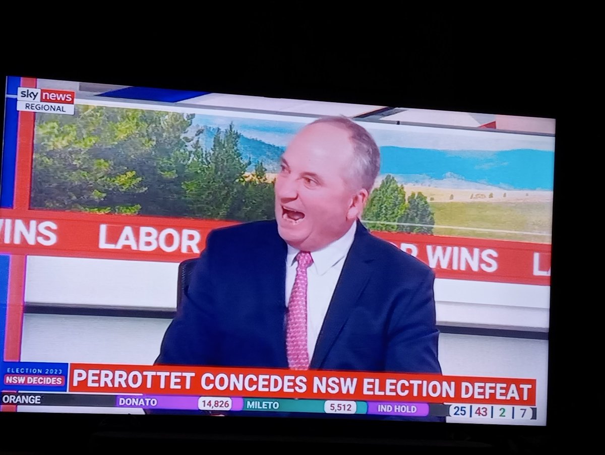 Barnaby's going redder 🤣 #NSWVotes2023