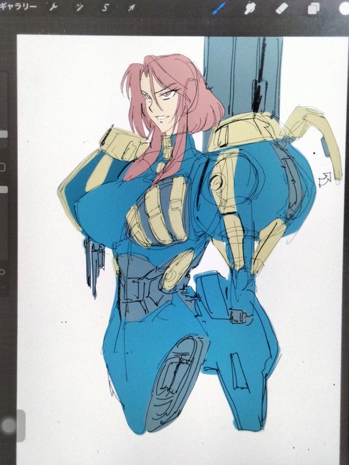 Asmodaeus様リクエスト神聖ローマ帝国ロボ娘さんのイメージ固め用スケッチになります 