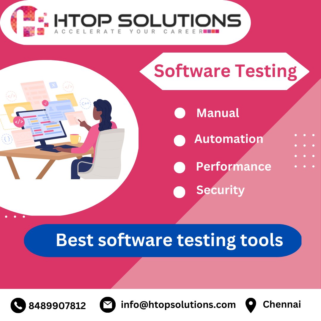 htop_online's tweet image. Software testing is the process of evaluating and verifying that a software product or application does what it is supposed to do.

Call us to 8489900116 

#Softwaretestingtraininginchennai #Testing #Softwaretesting #Manualtestinginchennai #Automationtestinginchennai #Placement