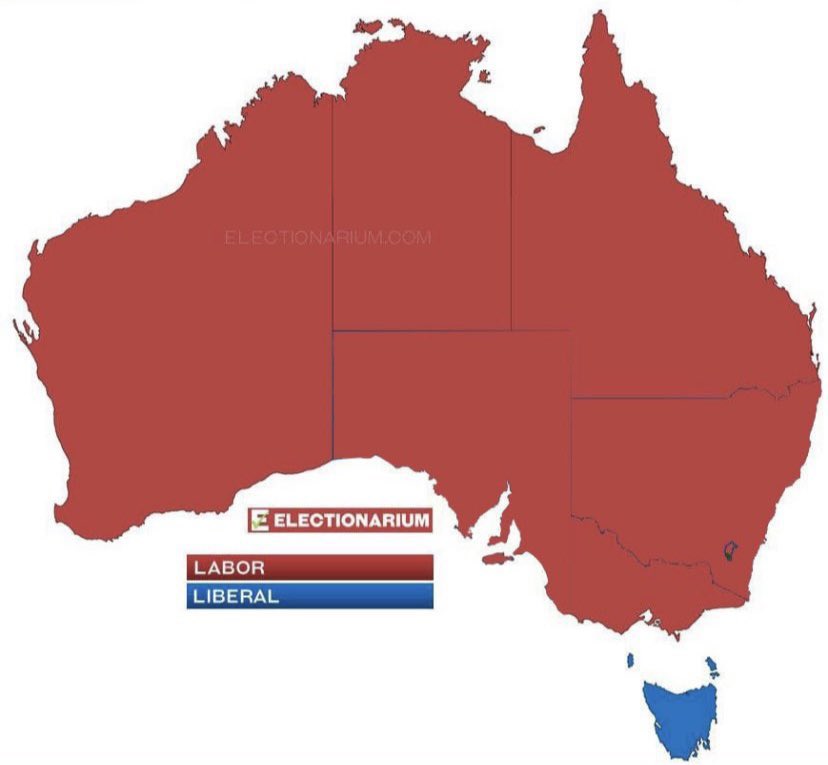 chrismaheras_'s tweet image. Congrats New South Wales. I can’t believe our whole country minus Mykonos at the bottom, is now Labor. #NSWvotes