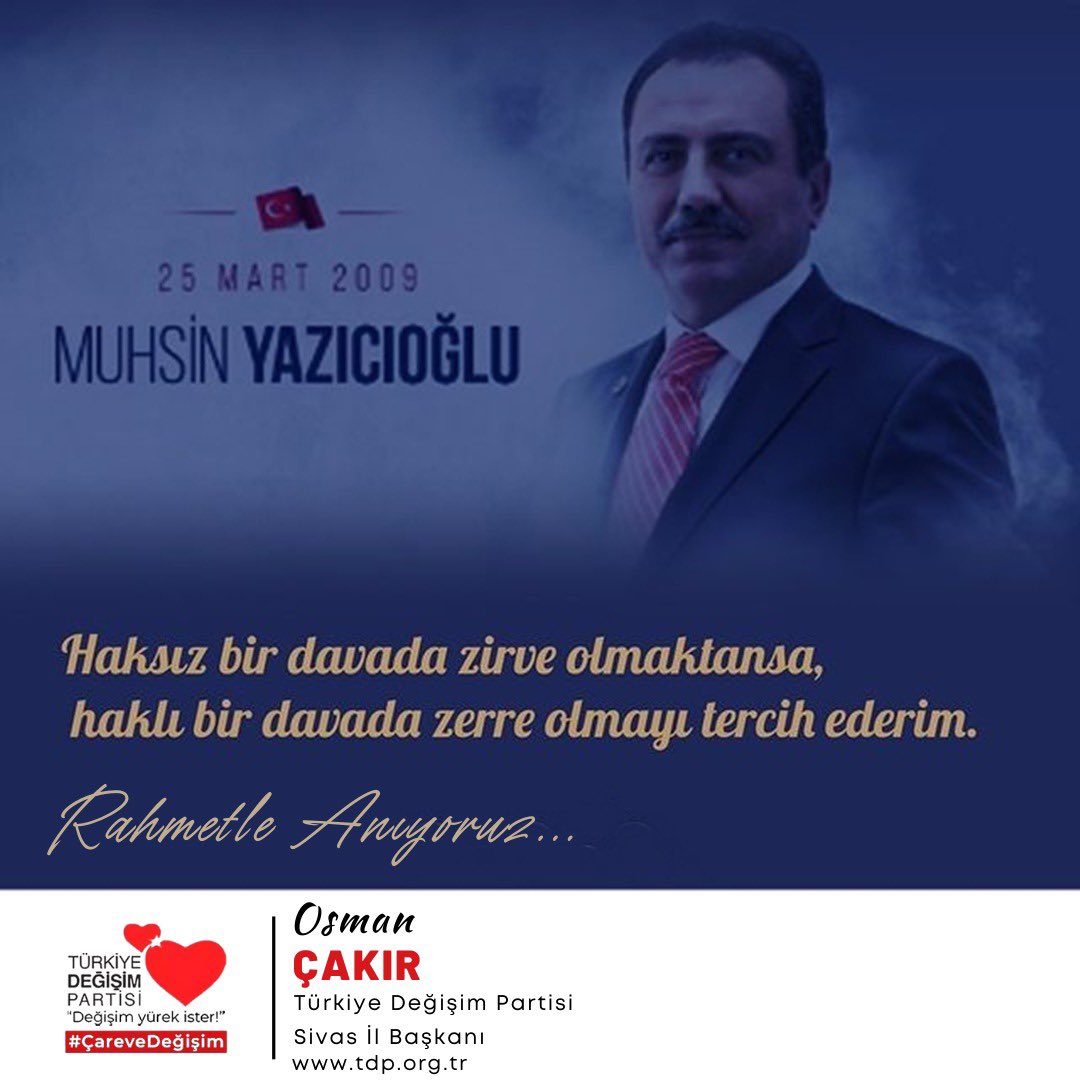 TÜRKİYE DEĞİŞİM PARTİSİ SİVAS İL BAŞKANLIĞI (@sivastdp) on Twitter photo 