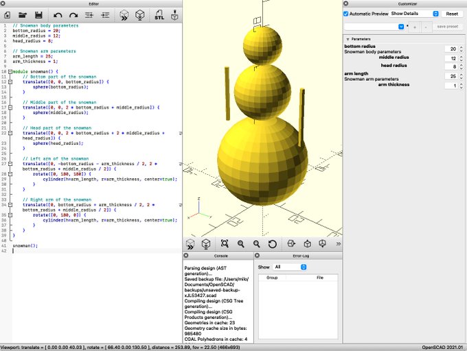 Took a bit but @OpenAI can *sort of* output @openscad 3D models. A lot of errors and not great though-<a class="tags" target="_blank" title="On Twitter" href="/?out=eyJ0eXAiOiJKV1QiLCJhbGciOiJIUzUxMiJ9.eyJpYXQiOjE3MjQ0MjQ2NTIsImlzcyI6InR3cG9ybnN0YXJzLmNvbSIsIm5iZiI6MTcyNDQyNDY1MiwiZXhwIjoxNzU1OTYwNjUyLCJyZWRpcmVjdF91cmwiOiJodHRwczovL3R3aXR0ZXIuY29tL09wZW5BSSJ9.ZeEZ8NbsvNVahjb-dmBvIOweguVRgZC2PfIaF6Svn2dB7fcZgBgq2hshpisna7MpzRwabAf1O1QUSP1Cu3hKYQ">@OpenAI</a><a class="tags" target="_blank" title="On Twitter" href="/?out=eyJ0eXAiOiJKV1QiLCJhbGciOiJIUzUxMiJ9.eyJpYXQiOjE3MjQ0MjQ2NTIsImlzcyI6InR3cG9ybnN0YXJzLmNvbSIsIm5iZiI6MTcyNDQyNDY1MiwiZXhwIjoxNzU1OTYwNjUyLCJyZWRpcmVjdF91cmwiOiJodHRwczovL3R3aXR0ZXIuY29tL29wZW5zY2FkIn0.NvCPEPqoHl9V6QwBKl4GbDhlrO3zKlZoX0oq60R2t6VlJsnSKvfGdYoi9c4ioZkBkuC0P0b4UOx5dWpLuMVtDg">@openscad</a>