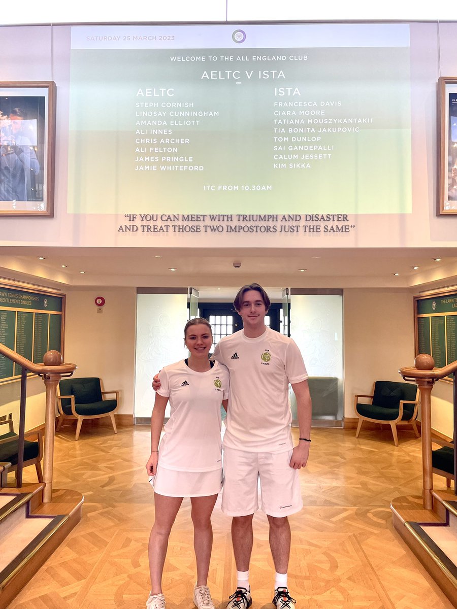 Best of luck to Calum and Francesca representing Independent Schools Tennis Association in the annual fixture vs the All England Club today. An incredible opportunity to play at this historic venue. A big thanks to <a href="/ISTAtennis/">ISTA Tennis</a> for their selections 🌱🍓🎾 

#bebrilliant