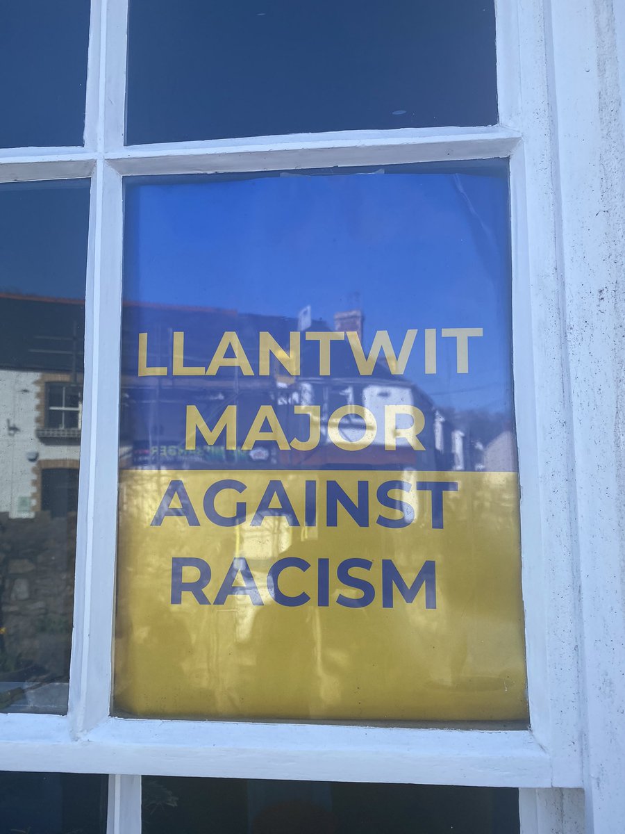 Proud to live in a town standing up for inclusion and kindness. Today the community is gathering to make a stand against racism. #LlantwitMajorAgainstRacism