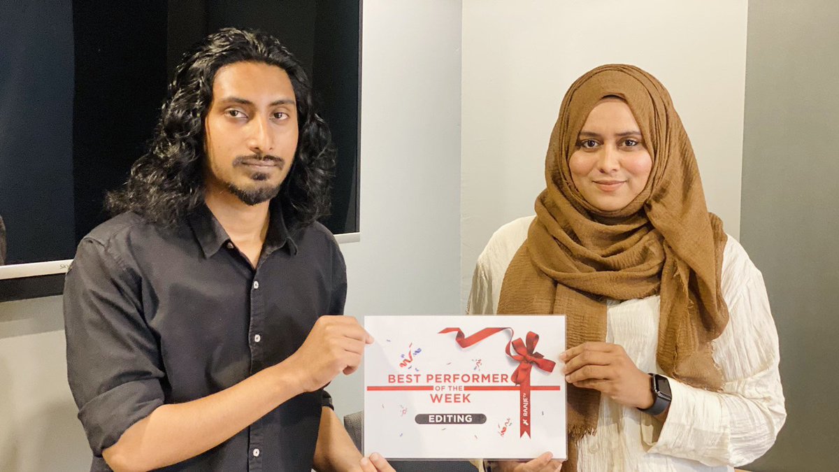 Raajje_tvPR's tweet photo. Best performer of the week
#CreativeDepartment - Mohamed Wishal | @Raajje_tv https://t.co/C78seLwrSB