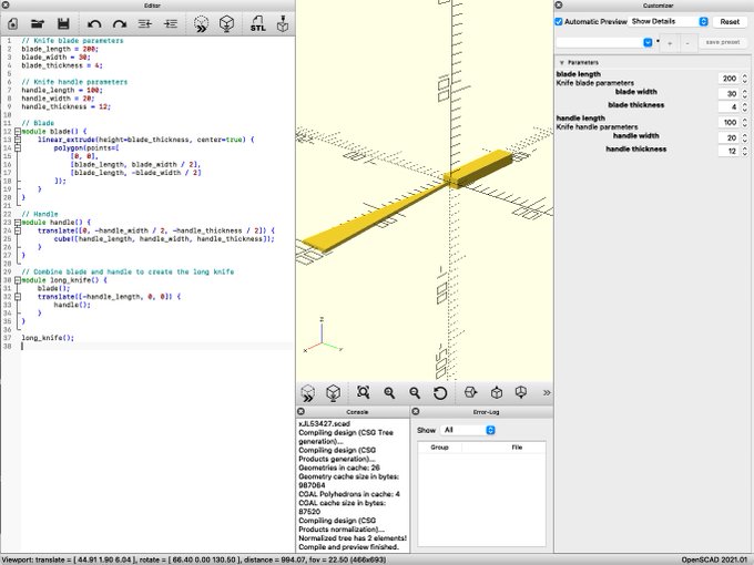 Took a bit but @OpenAI can *sort of* output @openscad 3D models. A lot of errors and not great though-<a class="tags" target="_blank" title="On Twitter" href="/?out=eyJ0eXAiOiJKV1QiLCJhbGciOiJIUzUxMiJ9.eyJpYXQiOjE3MjQ0MjQ2NTIsImlzcyI6InR3cG9ybnN0YXJzLmNvbSIsIm5iZiI6MTcyNDQyNDY1MiwiZXhwIjoxNzU1OTYwNjUyLCJyZWRpcmVjdF91cmwiOiJodHRwczovL3R3aXR0ZXIuY29tL09wZW5BSSJ9.ZeEZ8NbsvNVahjb-dmBvIOweguVRgZC2PfIaF6Svn2dB7fcZgBgq2hshpisna7MpzRwabAf1O1QUSP1Cu3hKYQ">@OpenAI</a><a class="tags" target="_blank" title="On Twitter" href="/?out=eyJ0eXAiOiJKV1QiLCJhbGciOiJIUzUxMiJ9.eyJpYXQiOjE3MjQ0MjQ2NTIsImlzcyI6InR3cG9ybnN0YXJzLmNvbSIsIm5iZiI6MTcyNDQyNDY1MiwiZXhwIjoxNzU1OTYwNjUyLCJyZWRpcmVjdF91cmwiOiJodHRwczovL3R3aXR0ZXIuY29tL29wZW5zY2FkIn0.NvCPEPqoHl9V6QwBKl4GbDhlrO3zKlZoX0oq60R2t6VlJsnSKvfGdYoi9c4ioZkBkuC0P0b4UOx5dWpLuMVtDg">@openscad</a>