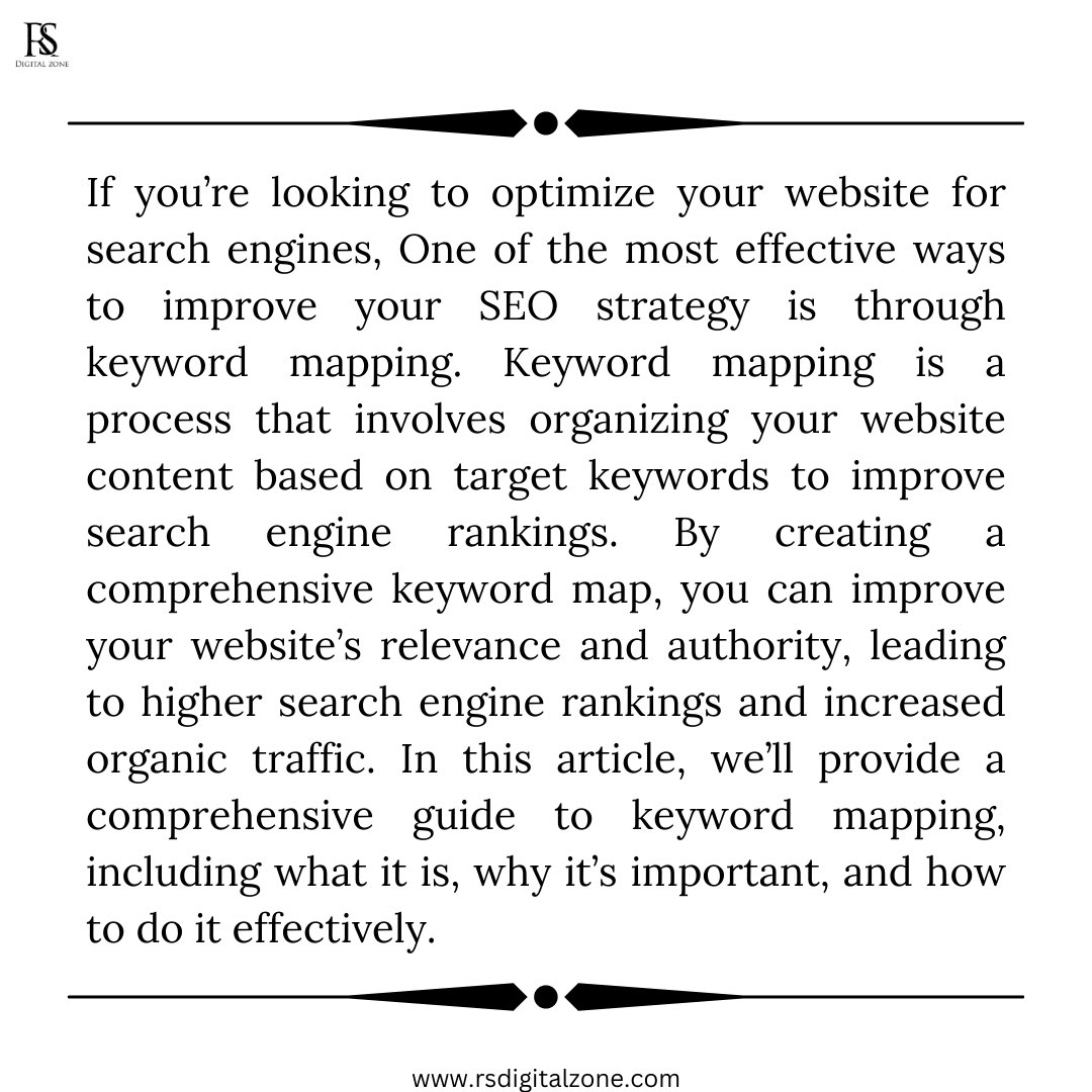 rsdigitalzone's tweet image. &quot;Unlock the Power of SEO with Keyword Mapping!
Maximize your website&apos;s
visibility and boost your online presence with this essential technique.
Boost post
#keywordmapping #keywordmappingforseo #keywordmapping2020 #keywordmappingdefination #keywordmappingforseosuccess #seo