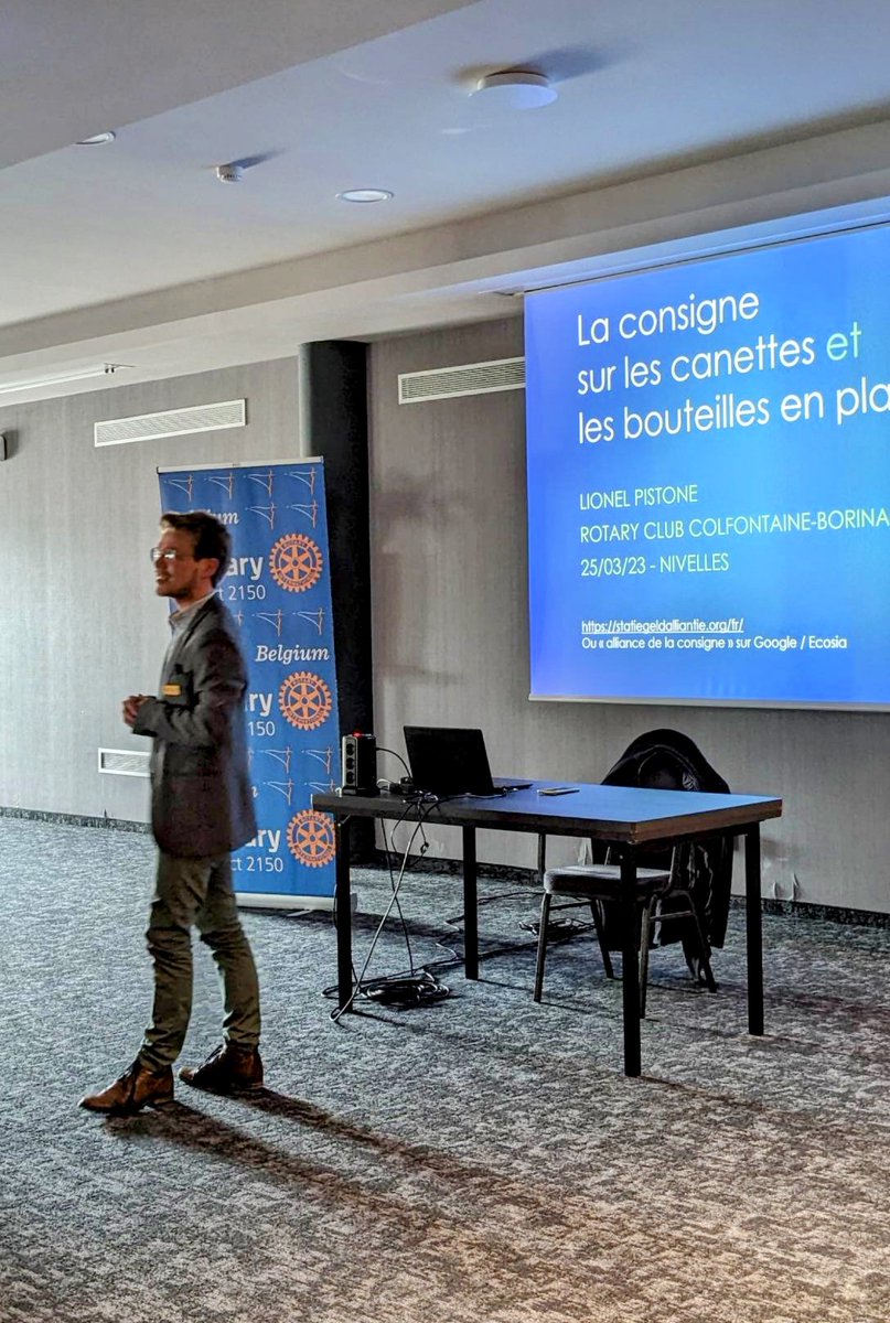 Ce matin, je sensibilisais les rotariens du district 2150 (Hainaut, BW et Bruxelles) sur l'importance de la consigne sur les canettes et les bouteilles en plastique ! <a href="/allez_consigne/">L'Alliance pour la Consigne</a> on avance :)