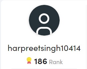 preet2k_1's tweet image. Off to a great start on my #DSA prep! Solved 2 problems already and discovered my institute rank on GFG is 186😀