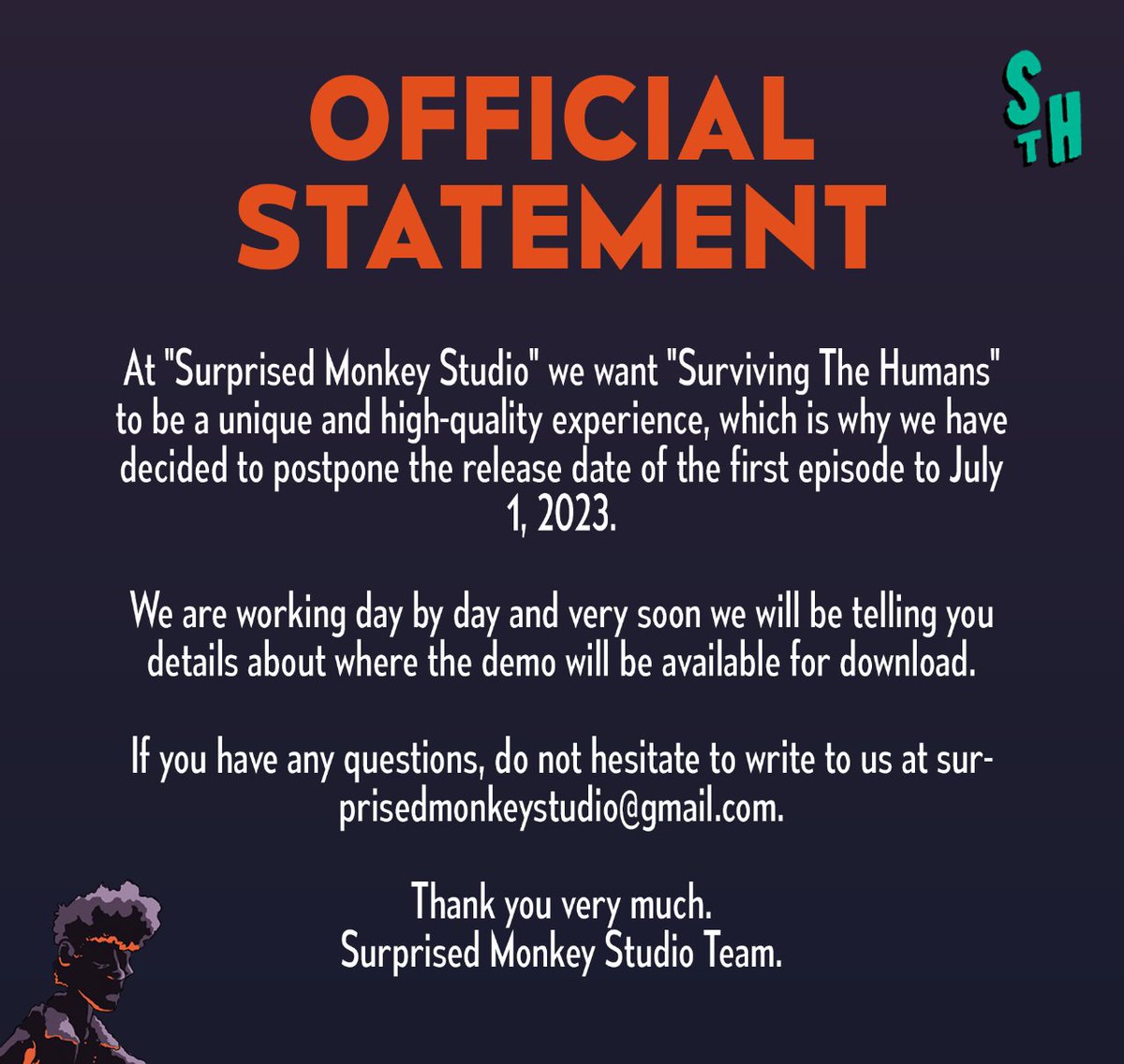 Surprised Monkey Studio - Surviving The Humans tweet media