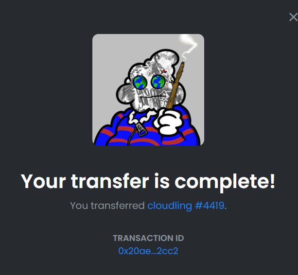 PanoramicNFT's tweet photo. Here is your free #Cloudling by @Mandalamintnft for your purchase. Thank you again for your support, and welcome to the Raffe House! ๐ https://t.co/CqhRHjiM4n
