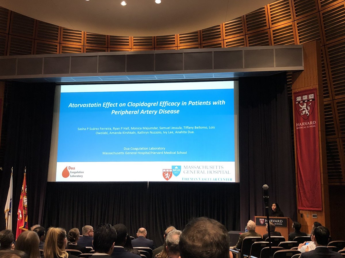 Our incredible post-doc <a href="/SashaSuarezF/">Sasha Suarez MD</a> presents data on the impact of Atorvastatin on Clopidogrel efficacy using viscoelastic testing from our coagulation lab at Harvard research day <a href="/harvardmed/">Harvard Medical School</a> <a href="/MGHVascular/">Mass General Vascular</a> <a href="/MGHSurgery/">Mass General Surgery</a>