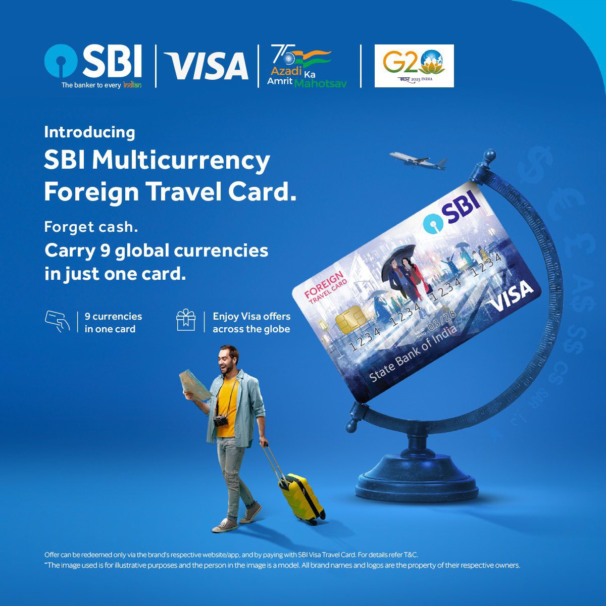 The power of 9 currencies in 1 card! 
Experience the ease of transacting online/offline worldwide using the SBI Multicurrency Foreign Travel Card.
@Visa_IND 

#SBI #ForeignTravel #9inOne 
#MulticurrencyForeignTravelCard
#StateBankMulticurrencyForeignTravelCard