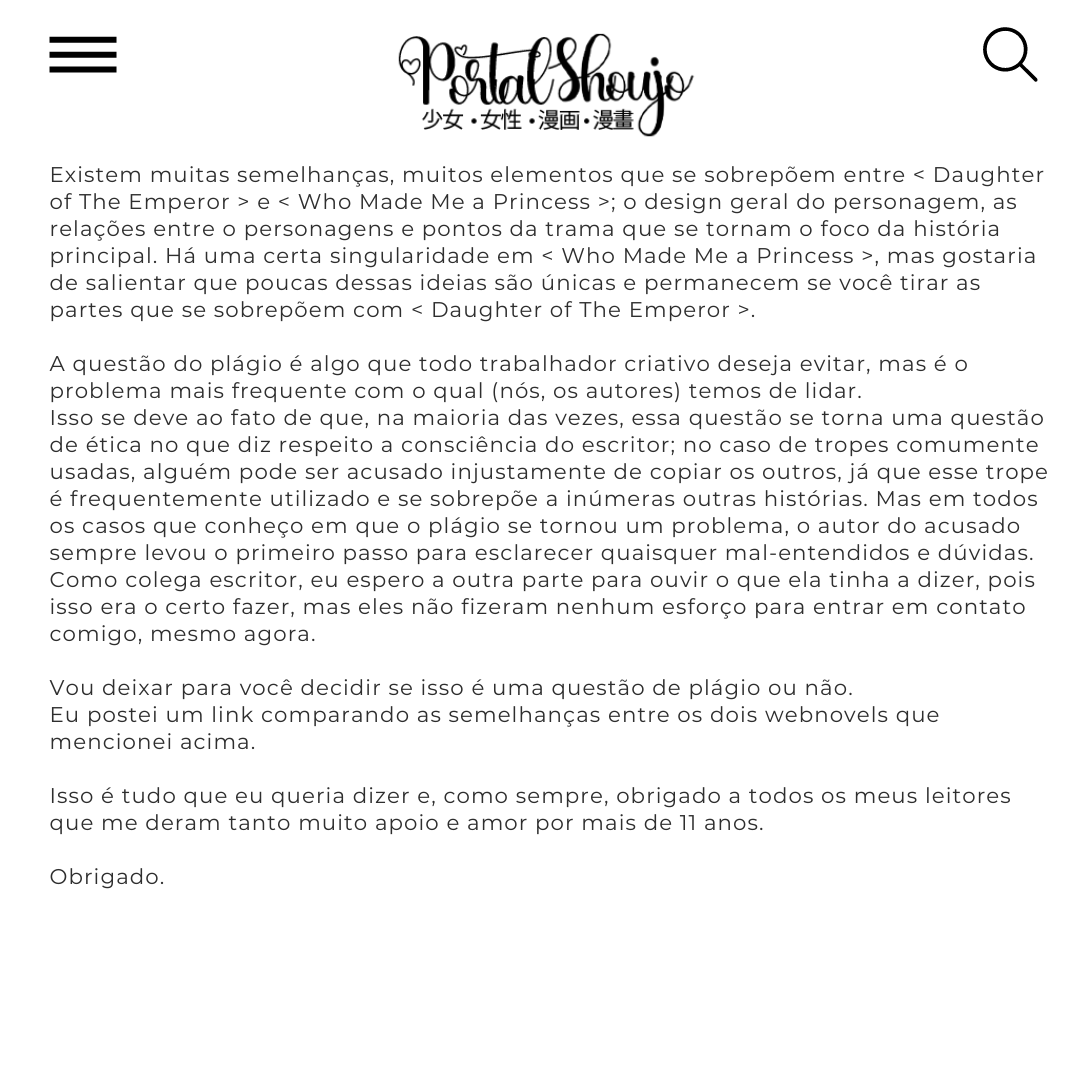 PortalShoujo's tweet photo. TRADUÇÃO EM PORTUGUÊS.
LINK DO GDOCS: https://t.co/nKI8dmsOa5
LINK DO TWEEET DO AUTOR: https://t.co/VMU0yPKrlL
#DaughterOfTheEmperor #DOTE #WhoMadeMeAPrincess #WMMP https://t.co/qQFGMOaCf7