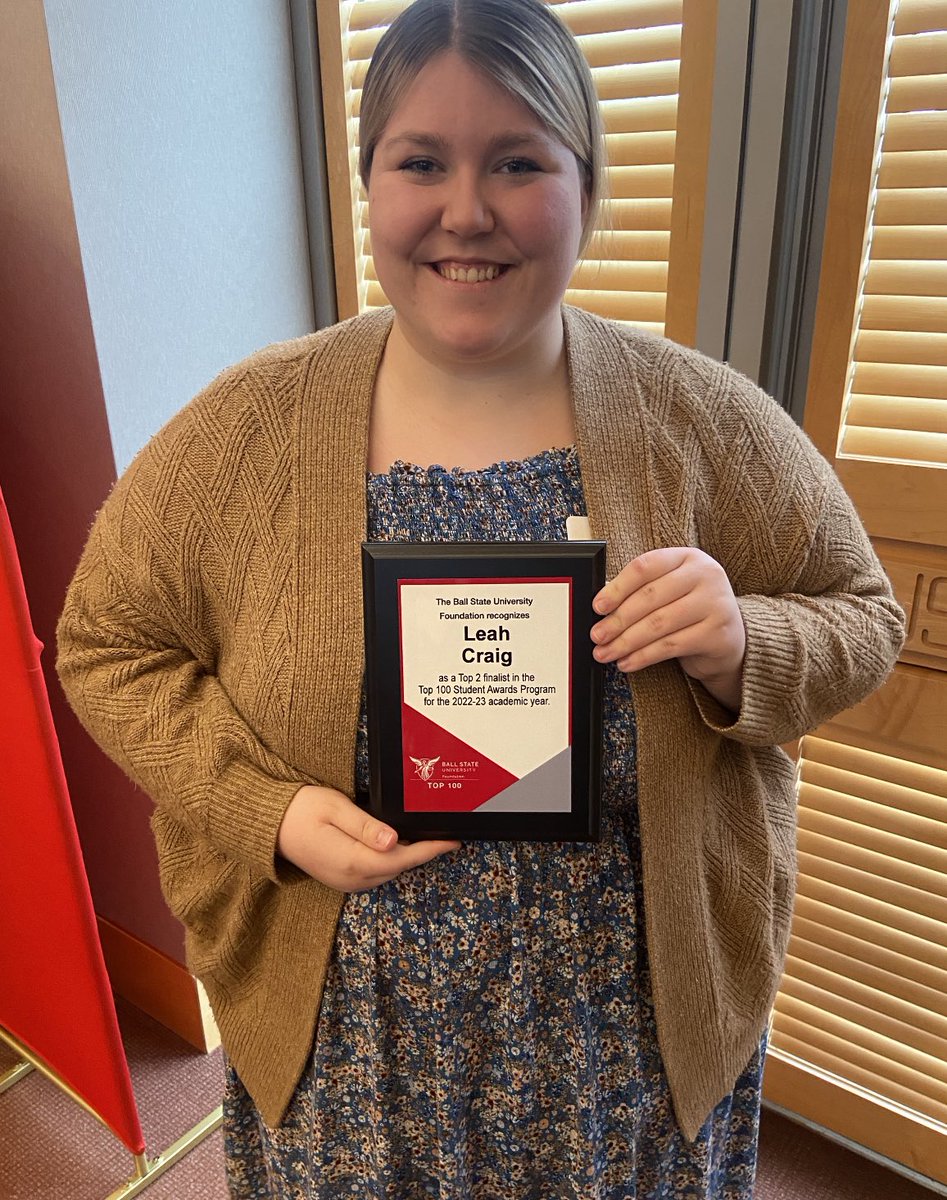 BSULegalStudies's tweet photo. Congratulations to our own Leah Craig, selected #2 of the BSU Outstanding 100 students, and she’s headed to law school in the fall! We have the best majors. #teamlegalstudies #wefly #legalstudies https://t.co/IvegF8Xrqi
