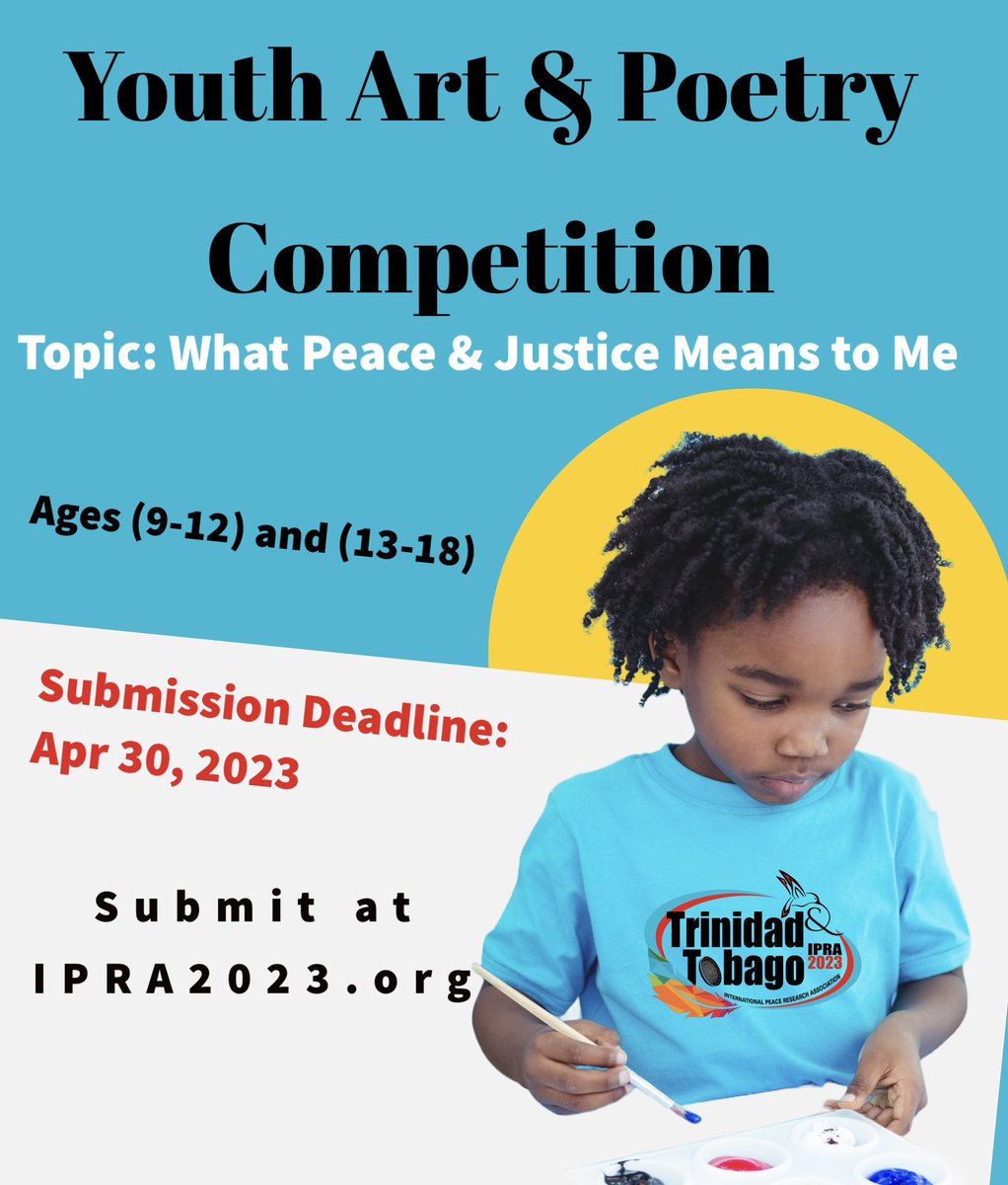 Calling ALL Youth! Submit your artwork and join us at IPRA! We want to hear what #peace and #justice means to YOU 📣📣📣 #ipra2023 #youth #art #poetry