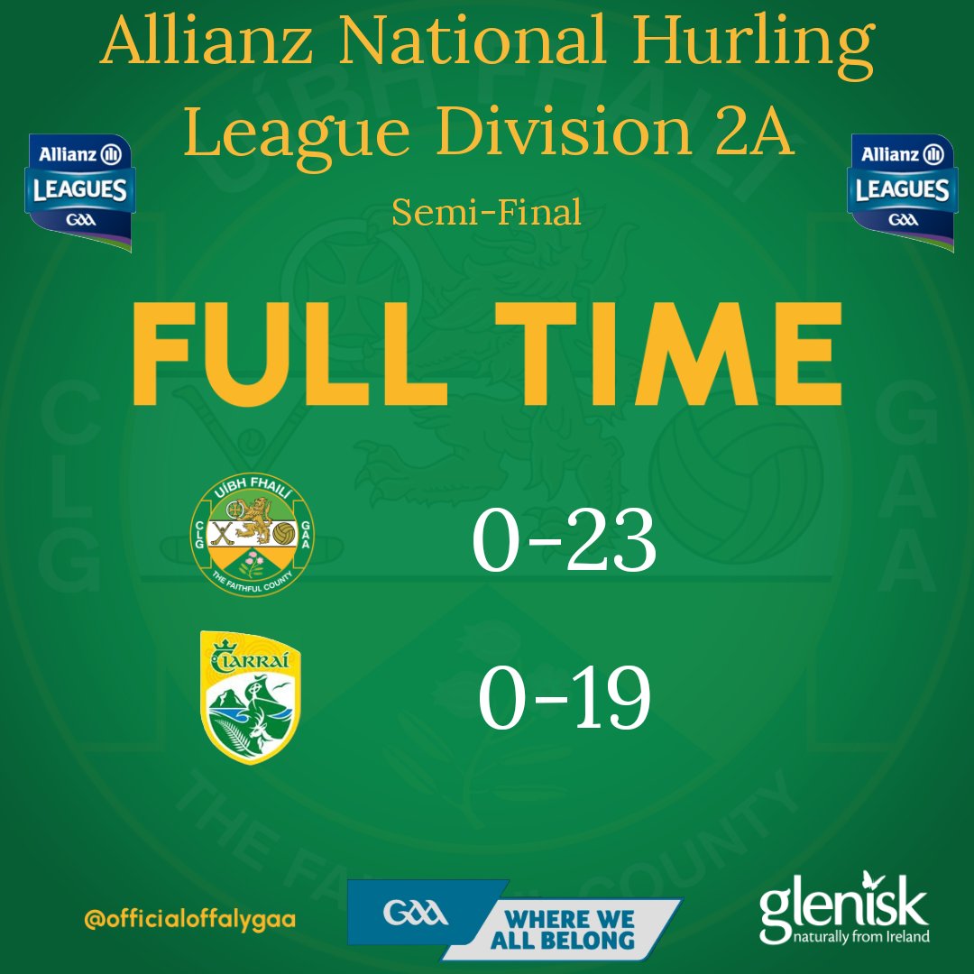 Offaly_GAA's tweet image. Fantastic second-half display takes Offaly into the @Allianz National Hurling League Division 2A final against Kildare next weekend.