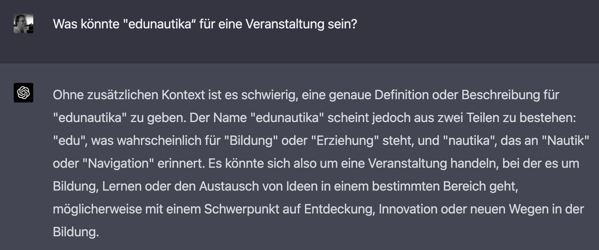 Noch 6x schlafen, dann ist #edunautika.