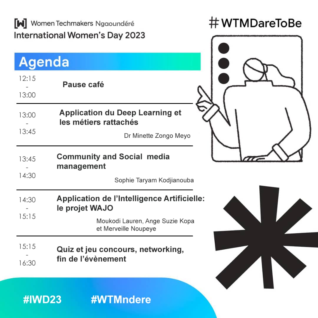 KopaAnge's tweet photo. Présentation de notre groupe WAJO technologie ✨
#WTMDareToBe
#IWD23
#WTMndere https://t.co/omn1T1bTLa