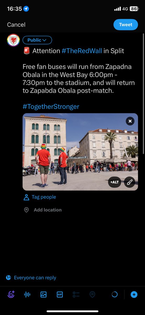 WNashCardiff's tweet image. Free shuttle to Stadion Poljud