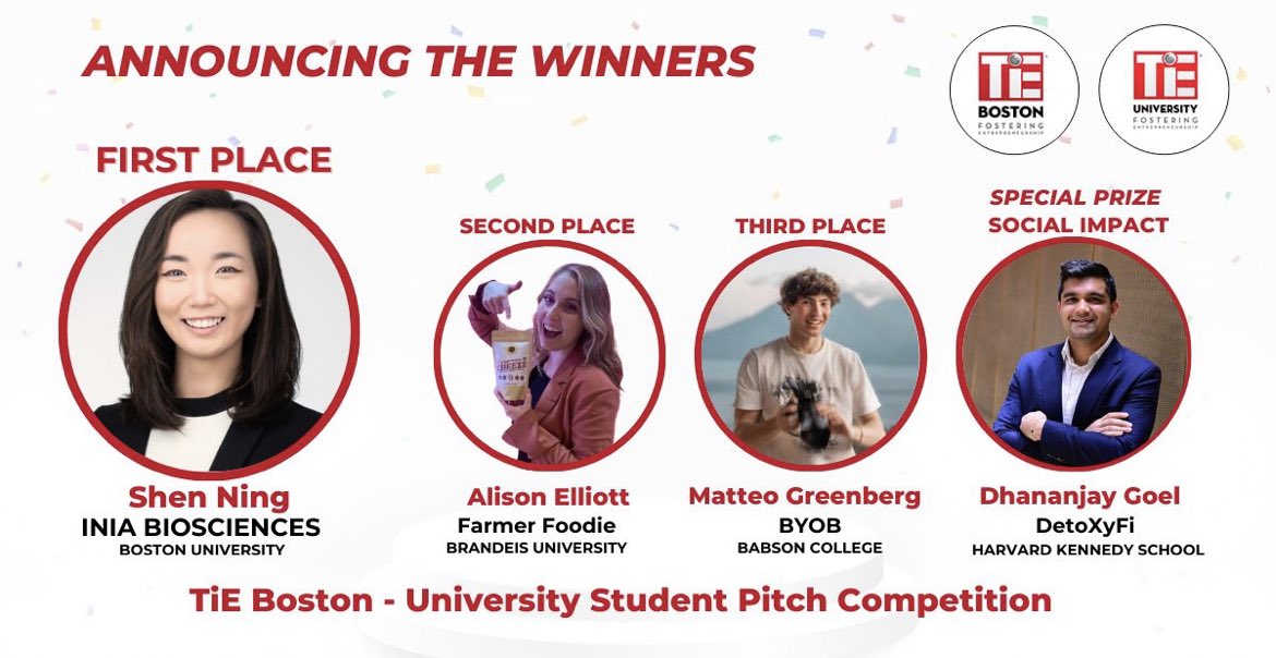 INIA is humbled by the passion and dedication of such an incredible cohort of young innovators at the TiE Boston Pitch Competition! #Entrepreneurship #TiEBoston