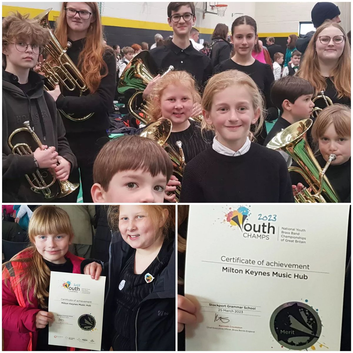 Didn't they do well?! Only 2 rehearsals with their MK Music Hub colleagues and they got some great feedback and a Merit! We are so proud of them all! 🤗🎶🎺👍
#olneybrass #YouthChamps #brassbandengland #mkmusichub