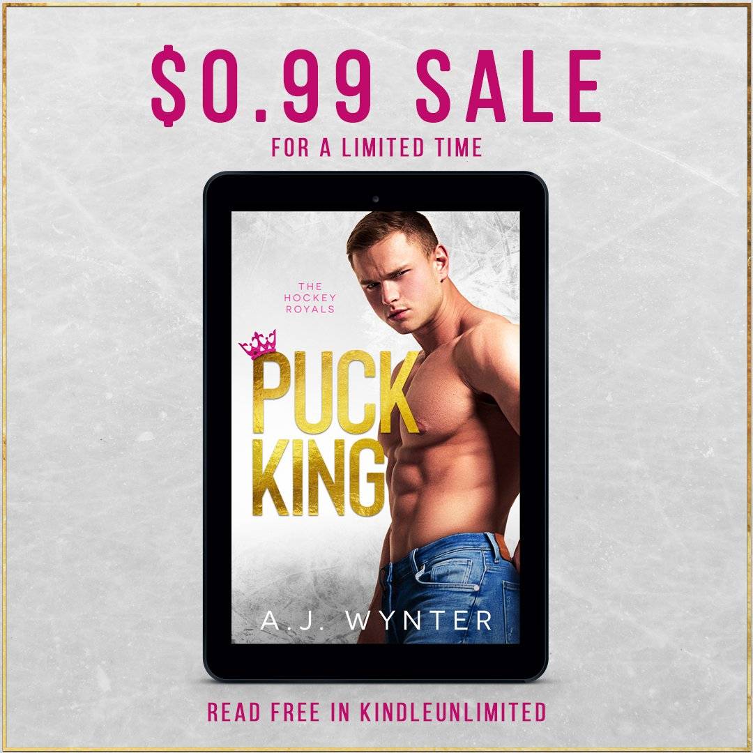 👑 SALE ALERT 👑
PUCK KING, the first book in the Hockey Royals series, by AJ Wynter is on SALE for just 99¢!! 
FREE in KU! 
amzn.to/42GS63h

#Sale #99pennies #PuckKing #AJWynter #HockeyRoyalsSeries #HockeyRomance #wordsmithpublicity