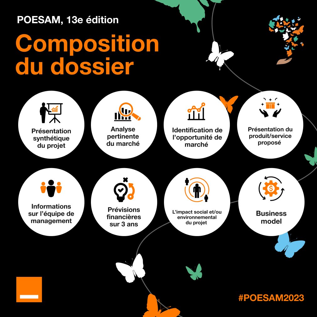 Orange_Cameroun's tweet photo. L’appel à candidatures de la 13e édition du #POESAM2023 est ouvert !
Vous avez un projet technologique innovant et ayant un prototype ?

Composez votre dossier puis soumettez votre candidature sur:  https://t.co/VG4kTKaSDa
16 millions de FCFA à gagner !

Date limite : 21 mai 2023 https://t.co/3wbBhyni7n