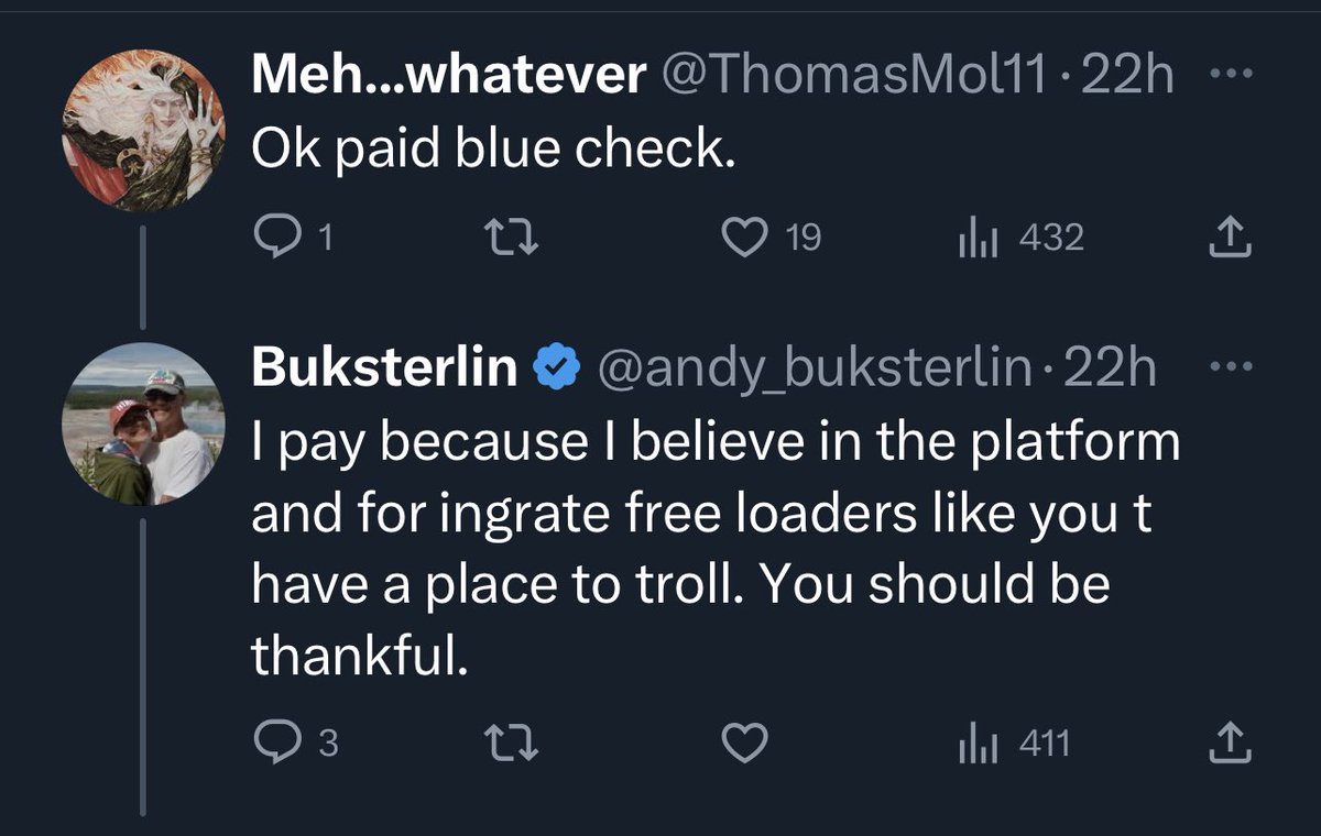 PeterGWM's tweet image. If you don’t pay Musk for using this shithole of an app you are a free loader‼️😡🤬🖕🐻#FreeTwitter #freeloader #bluecheck