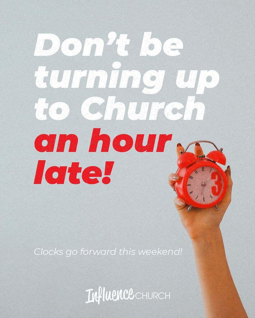 Here’s your reminder…

The clocks go FORWARD tonight. ⏰

You don’t want to miss a minute (never mind a whole hour) of an amazing Sunday in Church! ⛪️

See you tomorrow 😁

11am : Richmond &amp; Penrith 
5pm: Barnard Castle, Bishop Auckland &amp; Workington 

… instagr.am/p/CqN3rSdsr8L/