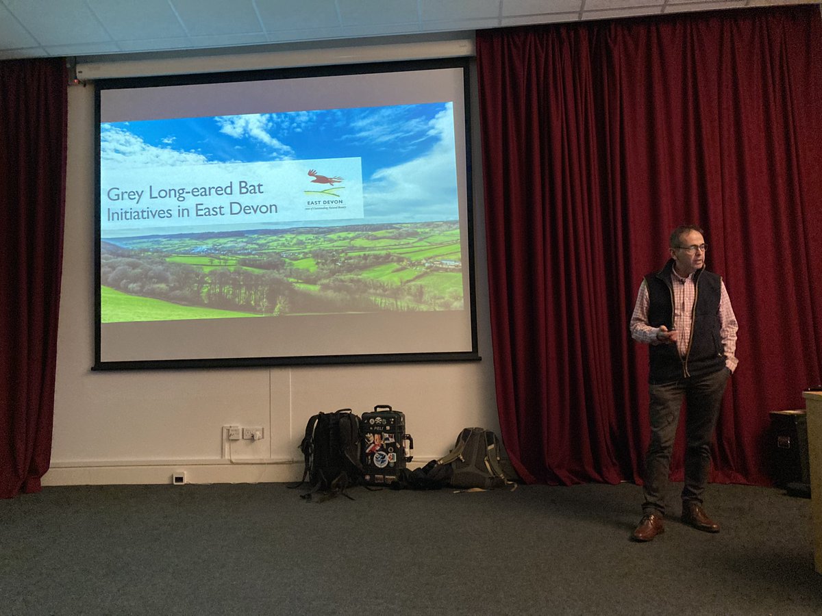 _sarahbutcher's tweet photo. Great to hear Pete of @EastDevonAONB talking about their amazing work helping bats in Devon. :) #Swbatconf https://t.co/vPP8ZPDJb5