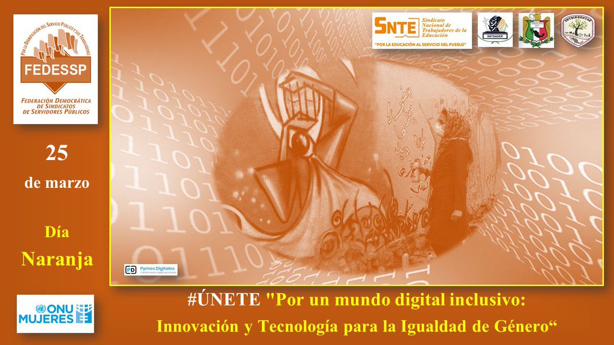#DiaNaranja
#UNETE
“Las mujeres y las niñas tienen el mismo derecho a acceder al mundo digital y prosperar en él para lograr los #ODS”
<a href="/ONUMujeres/">ONU Mujeres</a>

<a href="/agusaviles1/">Agustín Avilés</a> <a href="/pedrojoseescar3/">pedro jose escarcega delgado</a> <a href="/SNTSCT/">EDUARDO CARDENAS</a> <a href="/marudavalos29/">Maru Dávalos</a> <a href="/sntinegi/">SNTINEGI</a> <a href="/SindicatoTfca/">⭐️</a> 
#25deMarzo
#TodosSomosUno
#marzomesdelamujer
#8M