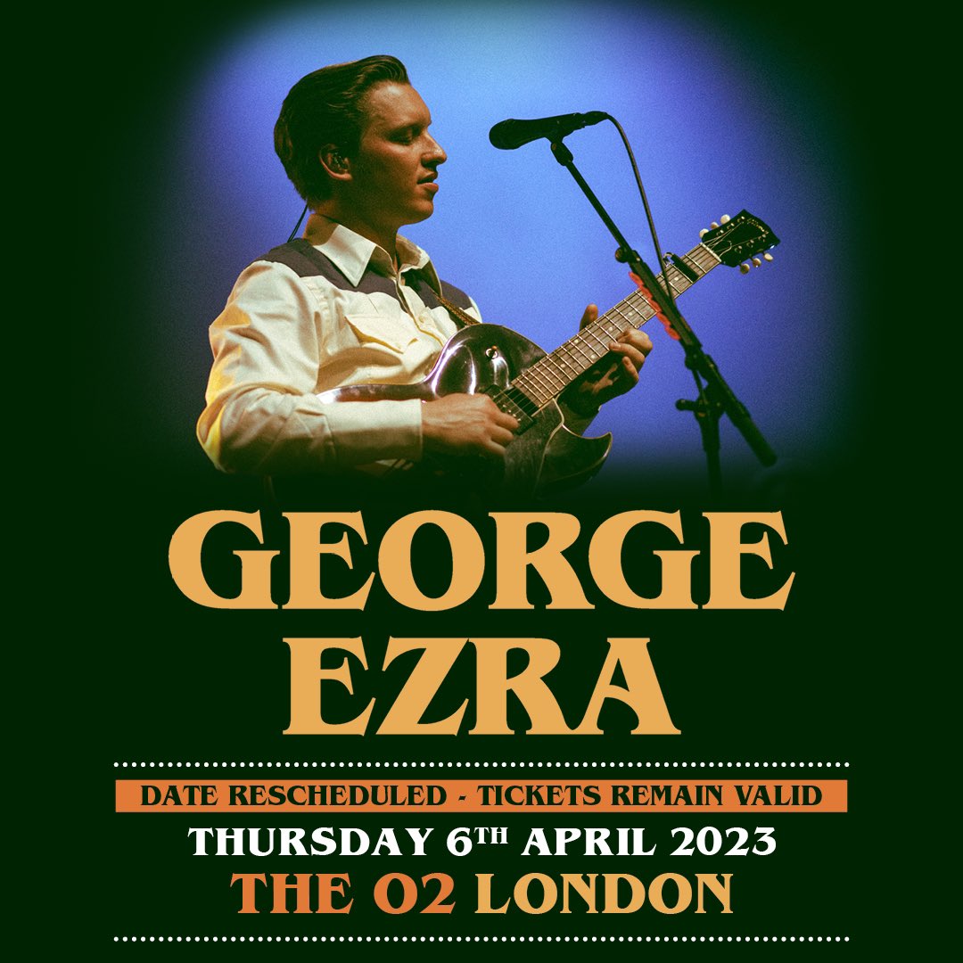 More tickets have become available for the rescheduled Leeds and London shows in April, you can get them now at georgeezra.com/live 🎟️