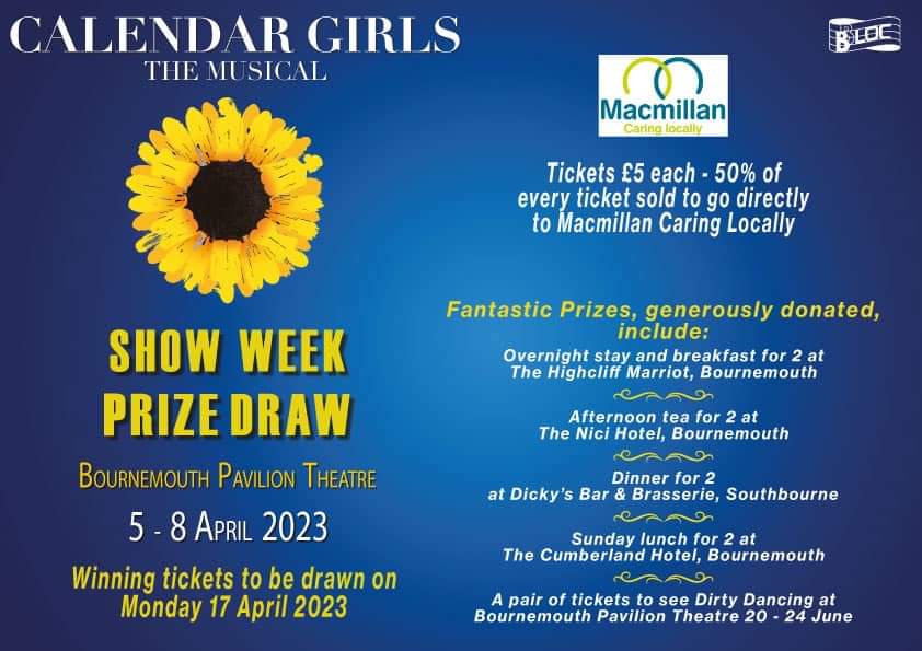 Calendar Girls The Musical - Show week prize draw!! £5 a ticket and 50% goes to @macmillanlocal 
#calendargirlsthemusical
#bournemouth
#easter2023
#whatsoninbournemouth
#whatsonindorset
#theatre
#bournemouththeatre
#bournemouthpavilion
@BournemouthPav