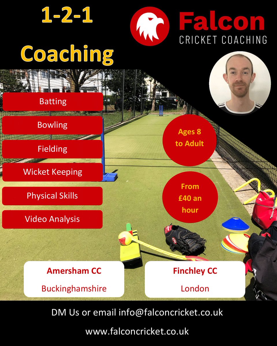 falconcricketuk's tweet photo. Looking for cricket coaching? We have 1-2-1 availability after Easter at @finchleycricket and @AmershamCC Get in touch! 🏏 #Cricket #cricketcoaching #cricketcoach #lovecricket #summer #finchley #amersham https://t.co/AfX0z9nGI4
