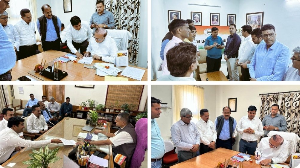 आज पीसीसी चीफ <a href="/GovindDotasra/">Govind Singh Dotasra</a> जी, शिक्षामंत्री <a href="/DrBDKallaINC/">Dr. Bulaki Das Kalla</a> जी,अति मुख्यसचिव अखिल जी अरोड़ा से प्राचार्य पदौन्नति में शिथिलन,उपप्राचार्य की ऑफलाइन कॉउसलिंग हेतु मुलाकात कर पैरवी की,सभी ने उचित कार्रवाई का भरोसा दिया
<a href="/RajCMO/">CMO Rajasthan</a> <a href="/ashokgehlot51/">Ashok Gehlot</a> <a href="/ZahidaKhanINC/">Zahida Khan</a> <a href="/MohanSihag24/">Mohan sihag</a> <a href="/DrAshokJat/">Dr. Ashok Jat</a>