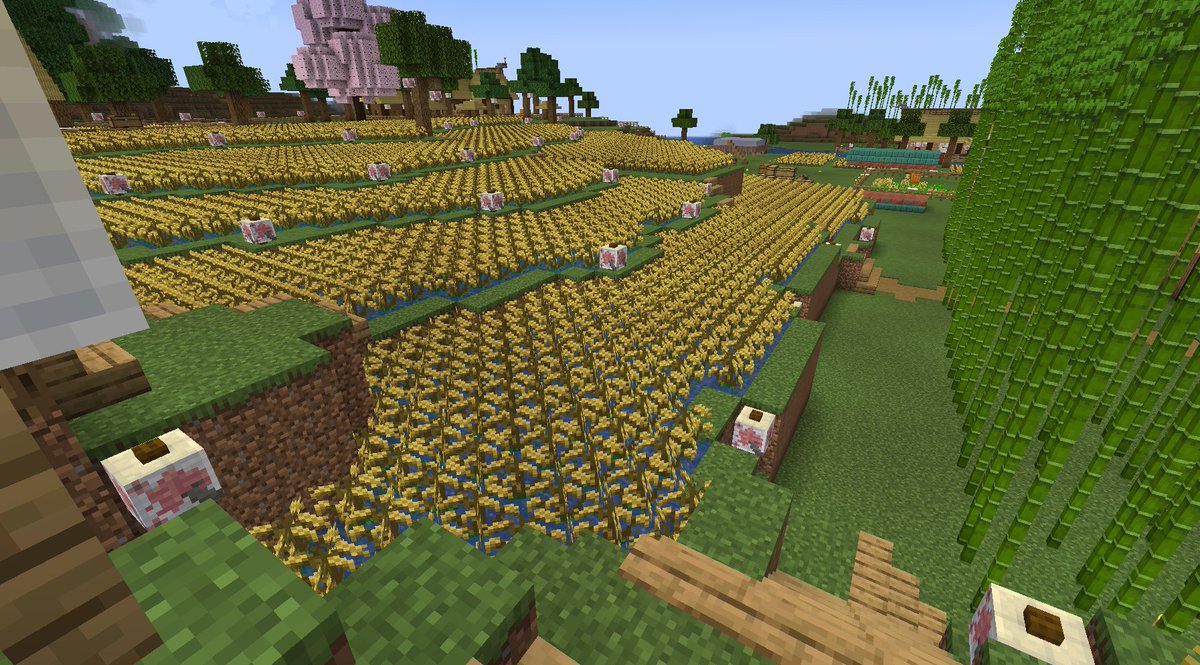 ComanHoliday's tweet photo. #Minecraft #マイクラ #FarmersDelightMod　
肥沃な土は水田や小麦などの畑などに使っており、
弥生村の棚田も全部これですｗ
集めるのに時間かかりましたが、その間山を削っていたので
何とかなりましたｗｗ https://t.co/SRcF5E9Jzo