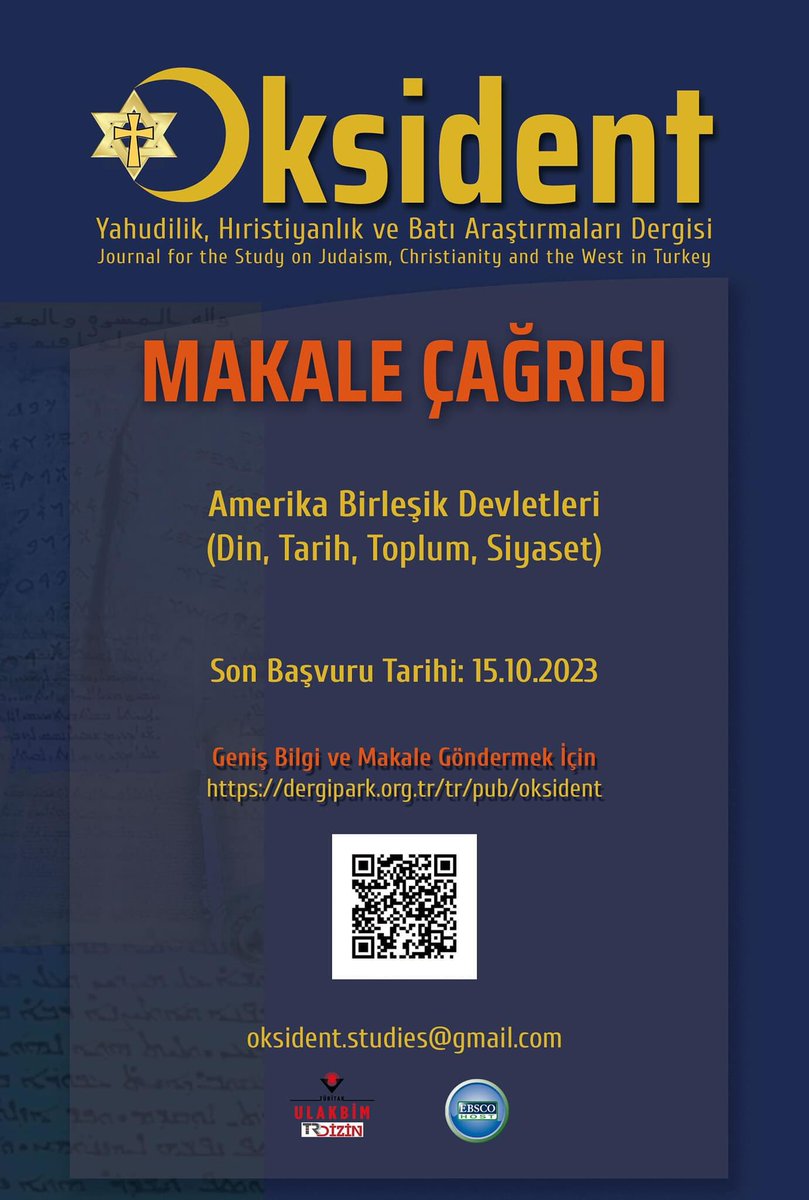Oksident dergisi, 2023 yılının ikinci sayısında Amerika Birleşik Devletleri'ni kapak konusu yapıyor. Din, tarih, sosyoloji ve siyaset alanlarından makaleler bekliyoruz.
