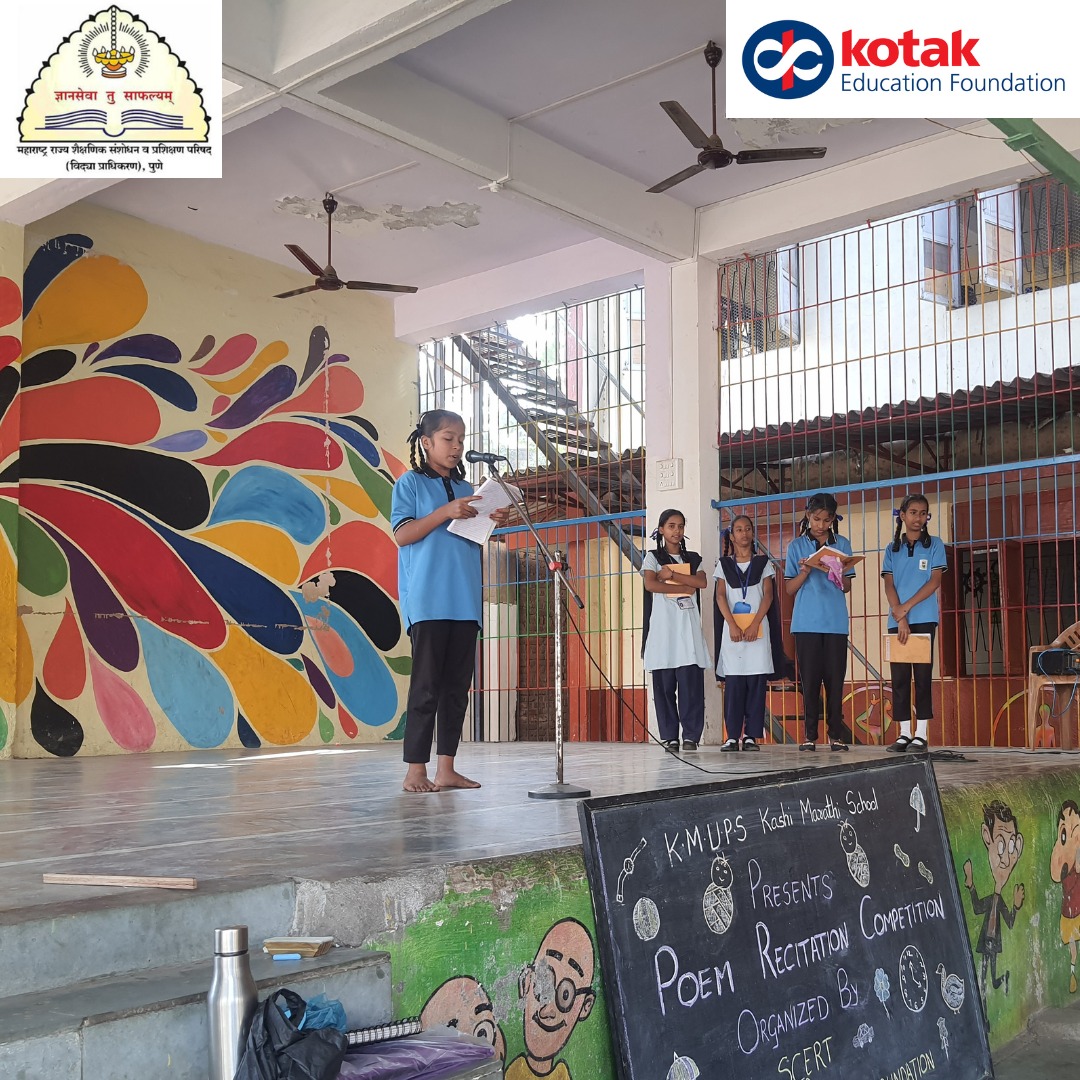 KotakEducation's tweet photo. @KotakEducation in collaboration with #MSCERT organized an inter-school poetry recitation competition. 18 model schools participated from 5 districts in #Maharashtra. 15 students qualified for the finals 3 winners & 2 runner-up selected after completing qualifying rounds. https://t.co/7prZm6PJ89