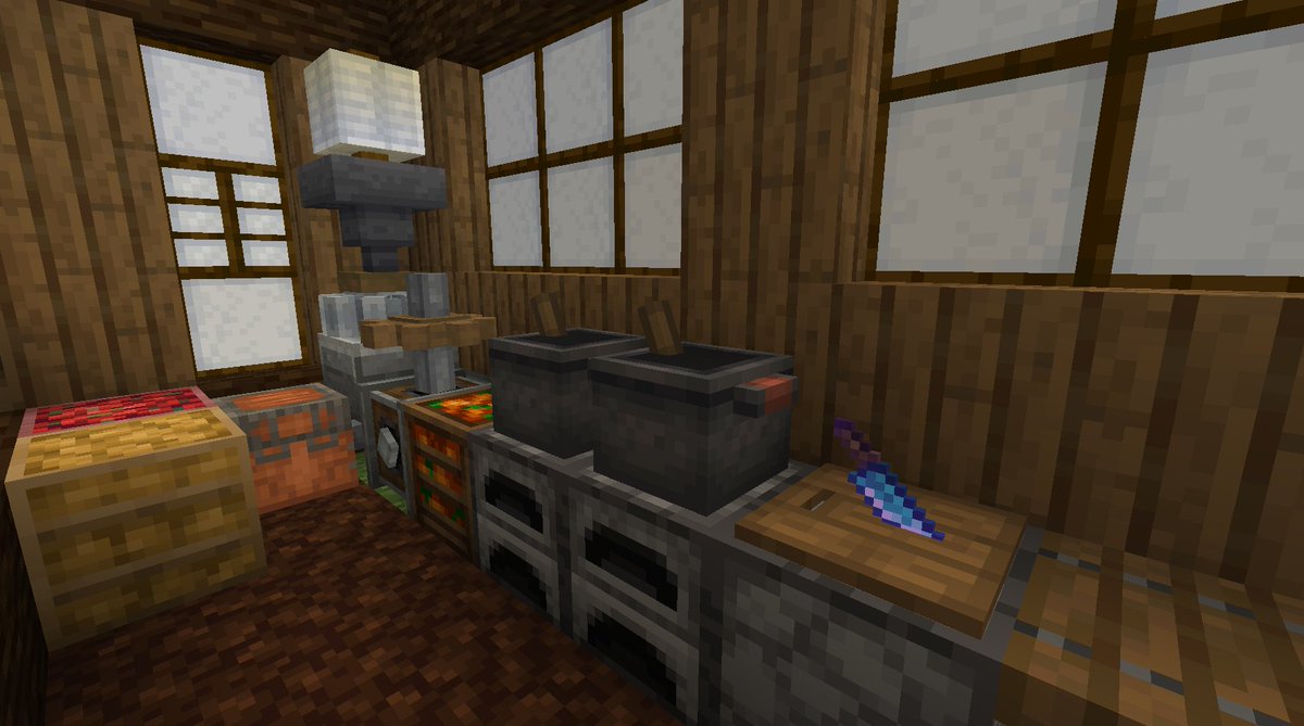 ComanHoliday's tweet photo. #Minecraft #マイクラ #FarmersDelightMod　
他の利用法として、自分は土間の土の色を濃くしたかったので、そっちでも使ったりしてます＾＾；
肥沃な土そのままより、クワで耕して耕地にするとより濃くなるので、この土間がある場所は「隠し水源」があります(*´∀｀) https://t.co/va6gedbqsZ