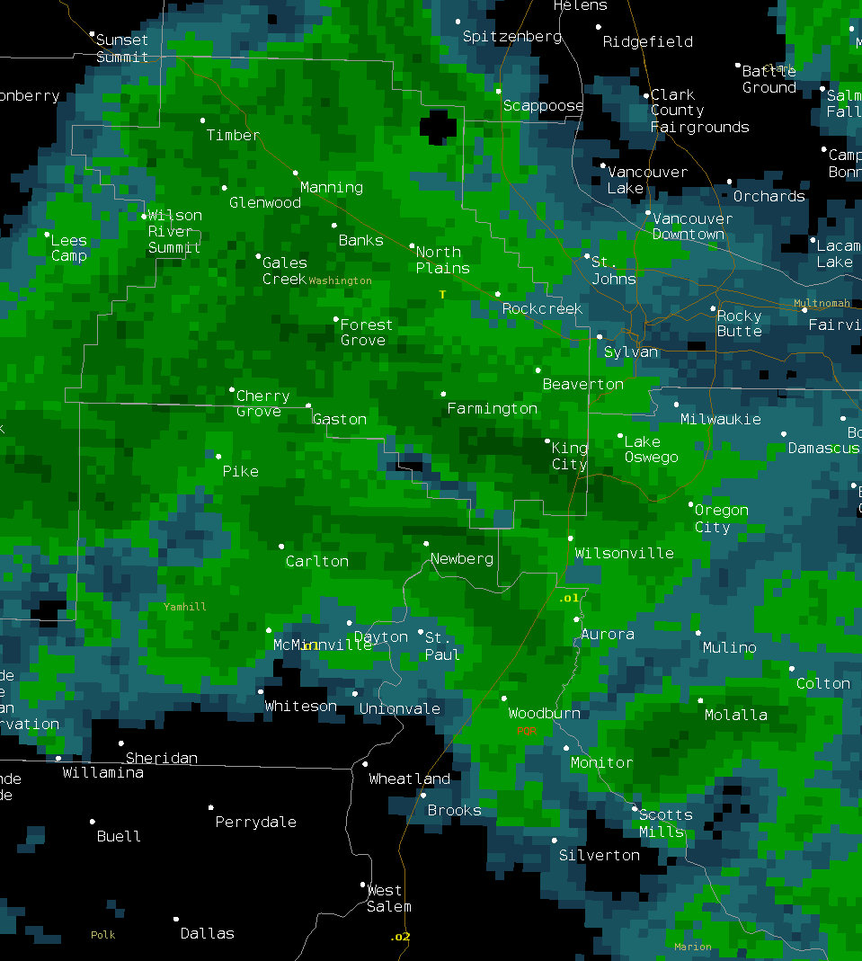 NWS Portland on Twitter "Radar picture from 2 am resulted in snow