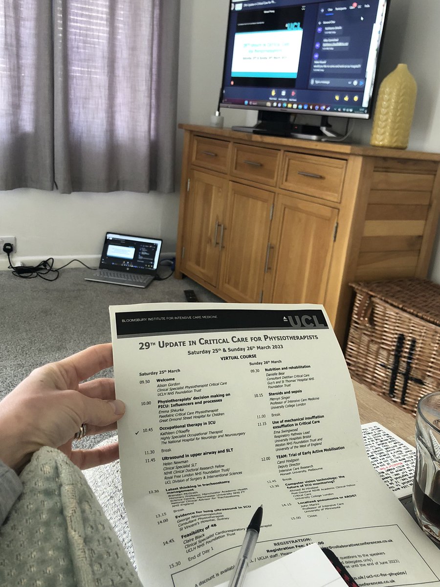 When u can attend a great course from ur sofa it is a dream 🤓#uclupdateincriticalcareforphysiotherapists <a href="/MedSurg_SDH/">Acute Medical/Surgical Therapy</a> <a href="/SDHcriticalcare/">Salisbury Critical Care</a>
