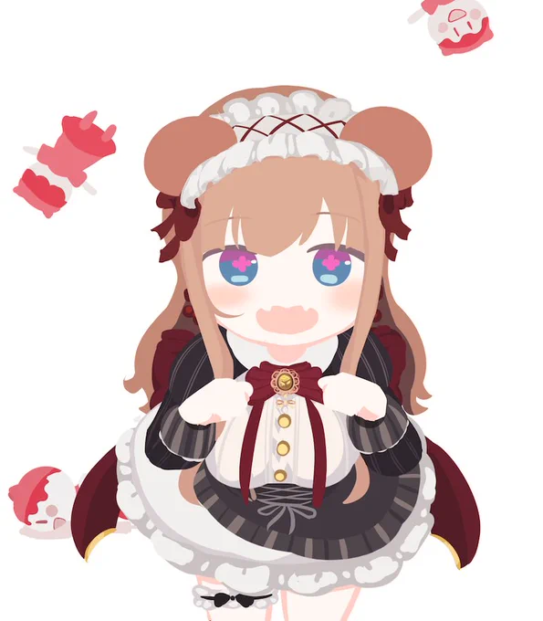 フリルカチューシャくまちぇり #ちぇり絵 
