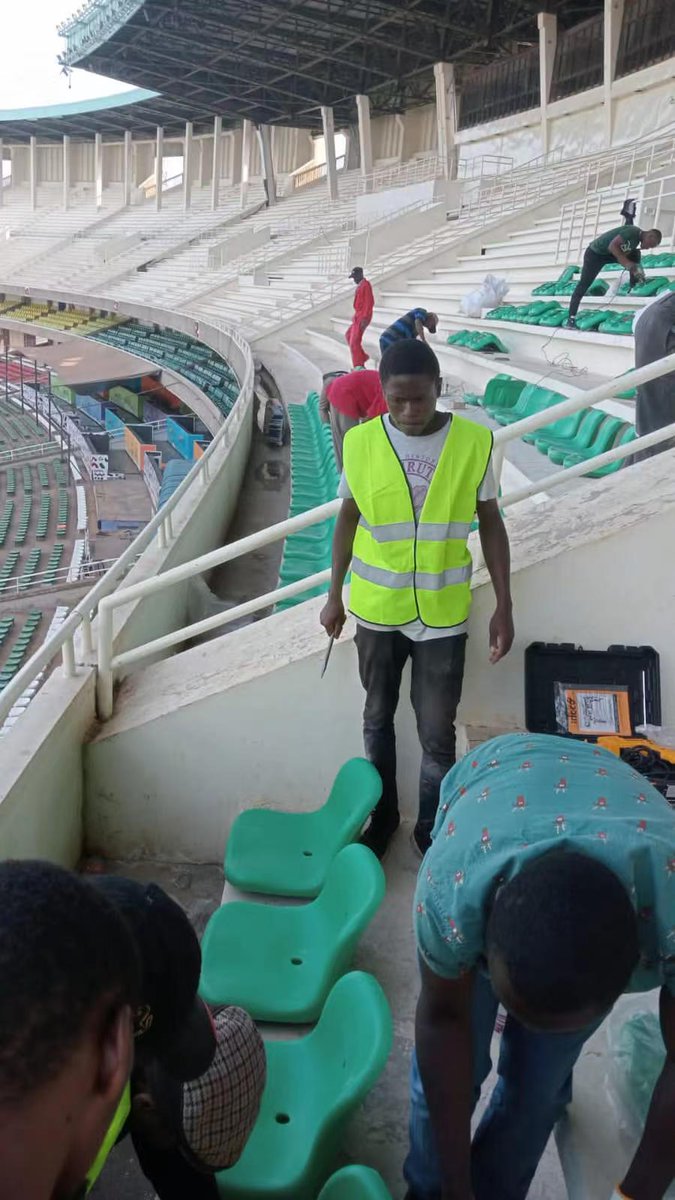 Our Africa project going on
Stadium seats install#plastic stadium seat