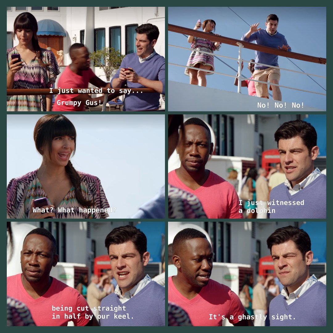 Did your jaw drop when Winston scared Schmidt into dropping the ring into the ocean? Listen to #WhosThatGirlPod today to hear our different takes on this moment 
#newgirl #podcast #cece #schmidt #winston #cruise #hannahsimone #ring #maxgreenfield #lamornemorris #boat #classring