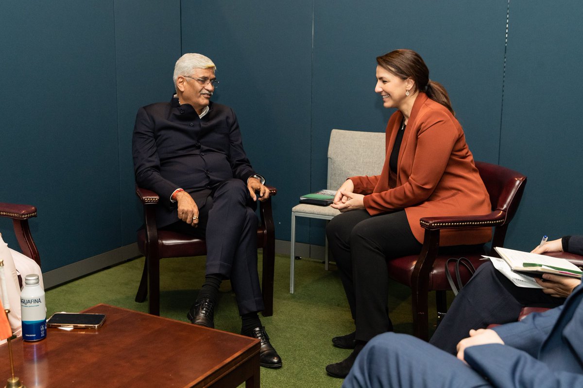 mariammalmheiri's tweet image. On the sidelines of #UN2023WaterConference , I met with H.E. Mr. Gajendra Singh Shekhawat, Minister of Water and Power of #India, where we discussed collaboration opportunities between our countries in #WaterAction and the #UAE&apos;s preparations to host #COP28UAE