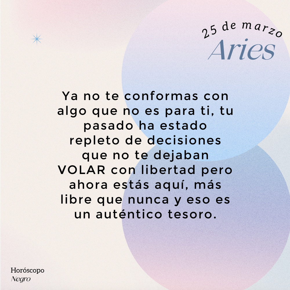 El horóscopo diario del 25 de marzo para #Aries ♈️🔮 Léelo completo aquí: horoscoponegro.com/aries-horoscop…